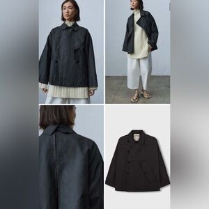 Cordera Double Breasted Black Trench Jacket Water Repellent Oversized Sz S New